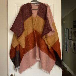Fuzzy, warm poncho or ruana